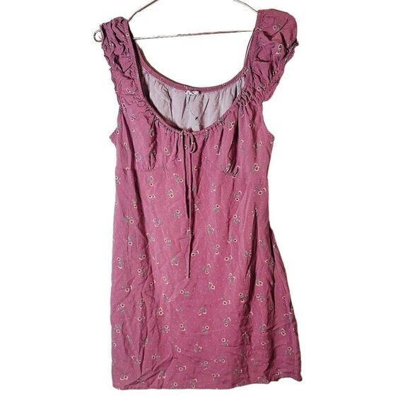 EUC Cotton On Mauve Pink Floral Minj Dress Large - Picture 1 of 4
